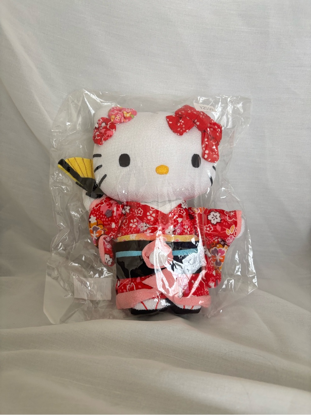 Sanrio Hello Kitty Red Floral Kimono Doll with Yellow Fan - new in packaging